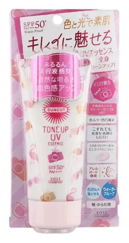 Kosé Suncut Tone Up UV Pink Flamingo Essence Sunblock SPF 50+ PA++++