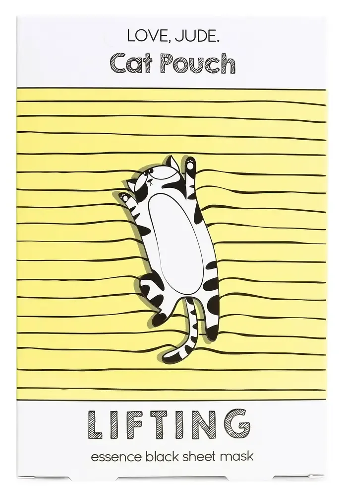 Love Cat Pouch Lifting Essence Black Sheet Mask