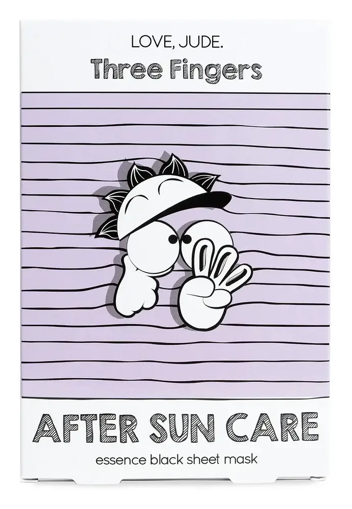 Love Three Fingers After Sun Care Essence Black Sheet Mask