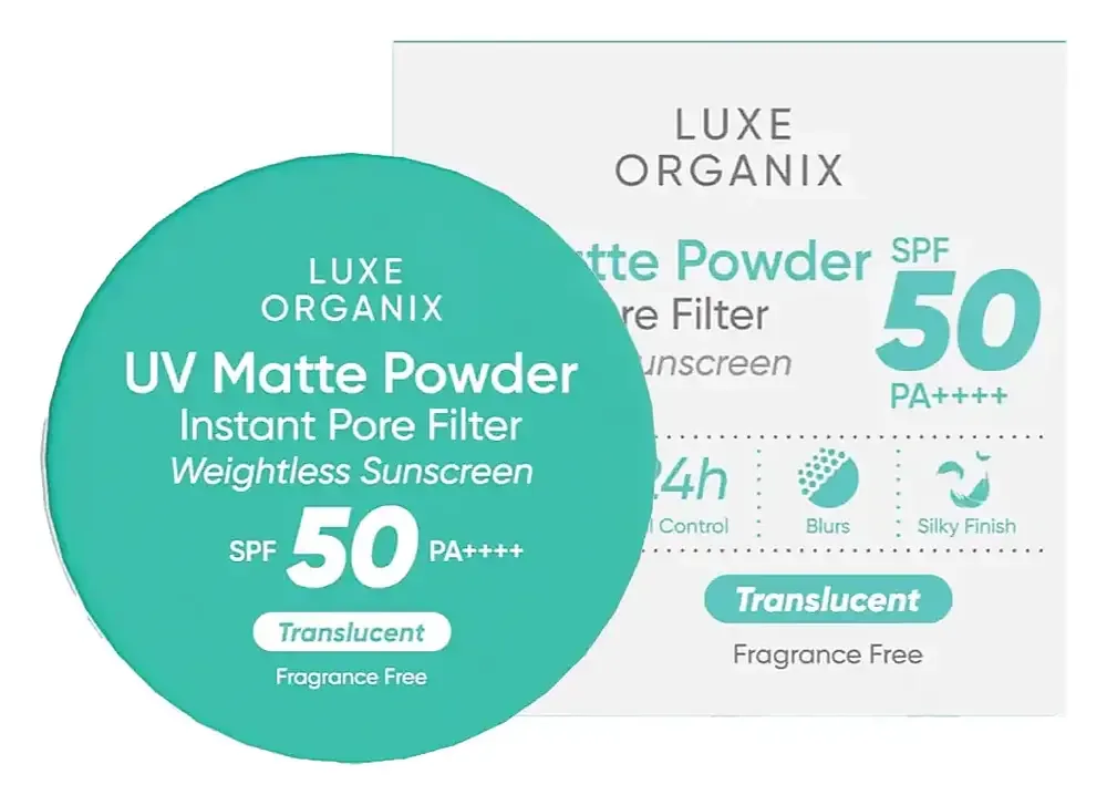 Luxe Organix 24h Zero Sebum Instant Pore Blurring Matte Powder SPF 50