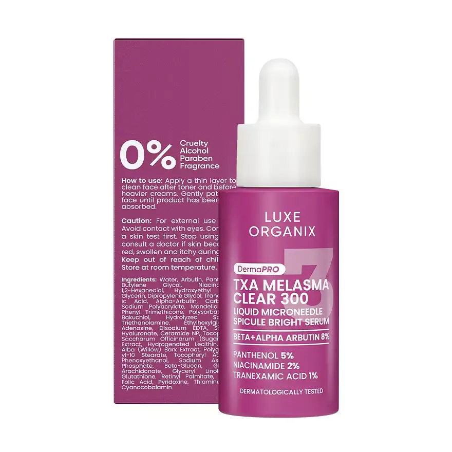 Luxe Organix Dermapro TXA Melasma Clear 300 Liquid Microneedle Spicule Bright Serum