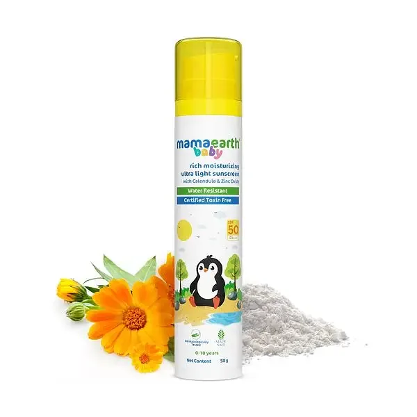 mamaearth Baby Rich Moisturizing Ultra Light Sunscreen SPF 50