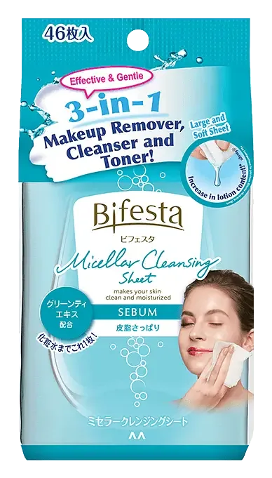 Mandom Bifesta Micellar Cleansing Sheet Sebum