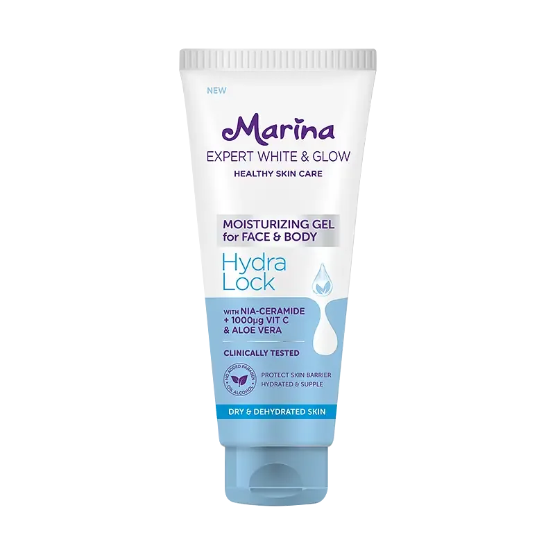 Marina Expert White & Glow Moisturizing Gel for Face & Body Hydra Lock