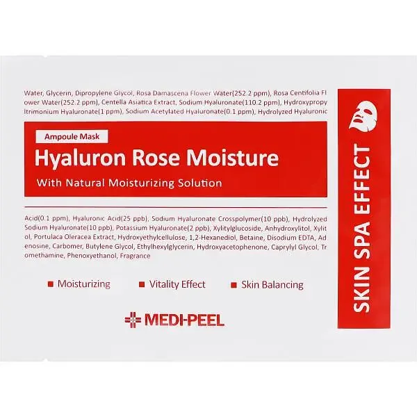 MEDI-PEEL Hyaluron Rose Moisture Ampoule Mask