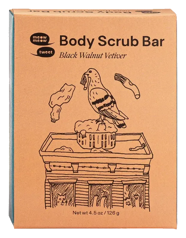 Meow Meow Tweet Body Scrub Bar Black Walnut Vetiver