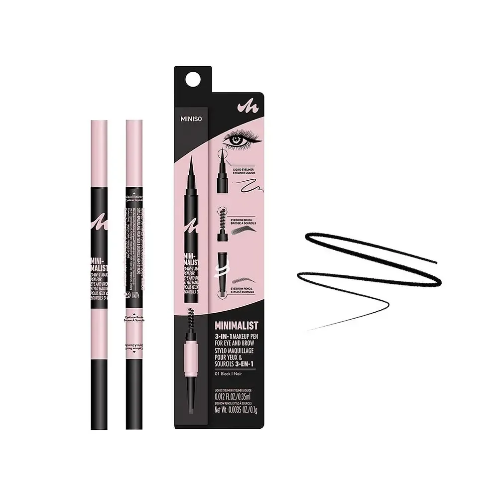 Miniso Minimalist 3-In-1 Makeup Pen For Eye And Brow