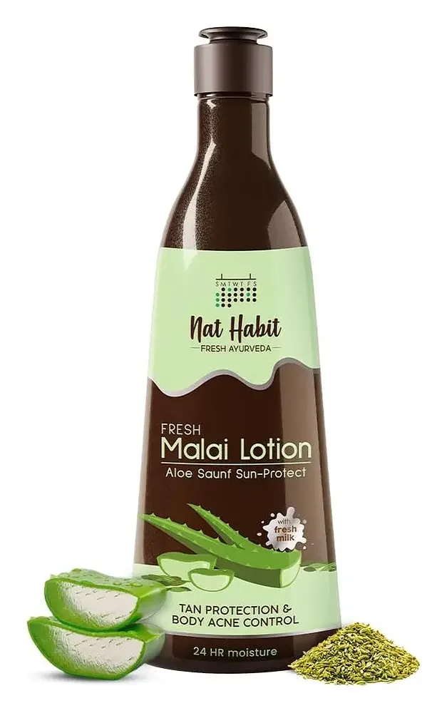 Nat Habit Aloe Saunf Sun Protect Malai Lotion