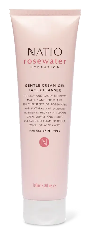 Natio Rosewater Hydration Gentle Cream-Gel Face Cleanser
