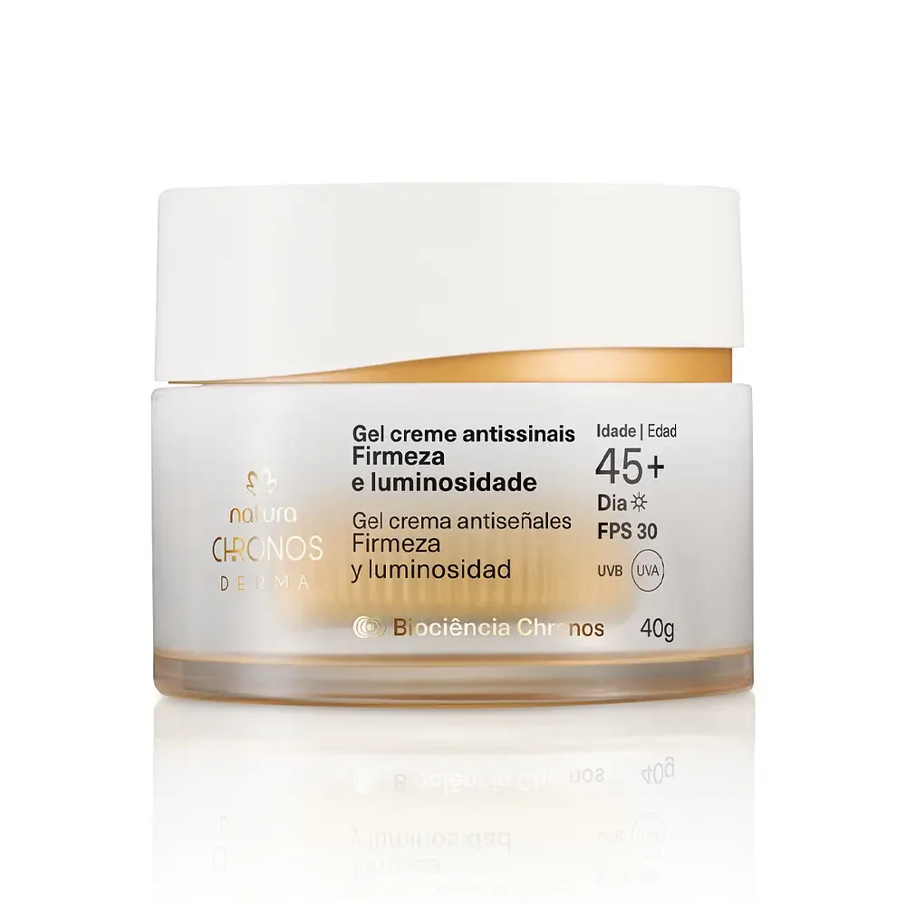 Natura Chronos Derma Gel Creme Antissinais Firmeza E Luminosidade 45+ Dia SPF 30