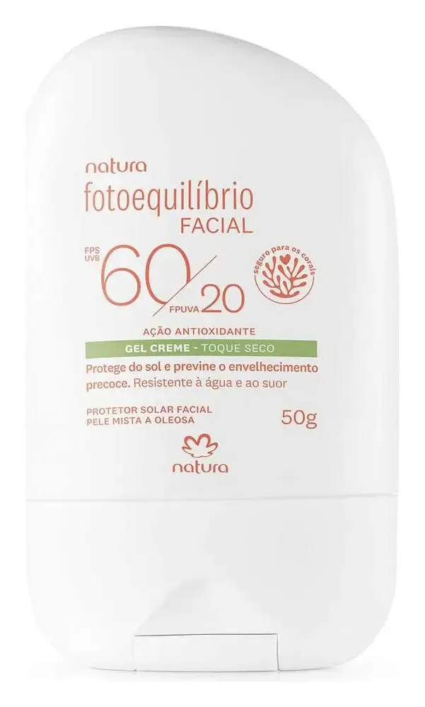 Natura Protetor Facial Gel Creme FPS 60/FPUVA 20 Fotoequilíbrio