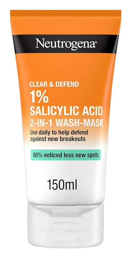 Neutrogena Clear & Defend 1% Salicylic Acid 2-In-1 Wash Mask