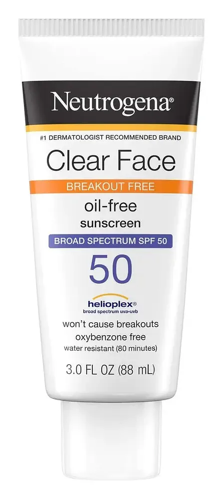 Neutrogena Clear Face Break-Out Free Liquid Lotion Sunscreen Broad Spectrum SPF 50