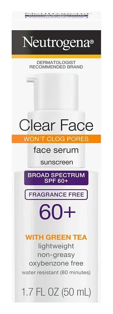 Neutrogena Clear Face Serum Sunscreen With Green Tea SPF 60+