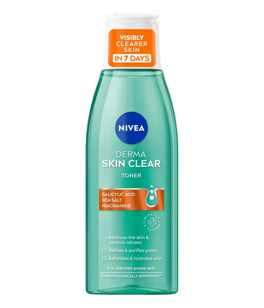 Nivea Derma Skin Clear Toner With Salicylic Acid, Sea Salt, And Niacinamide