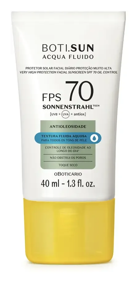 O Boticário Protetor Solar Facial Antioleosidade FPS70 Boti.Sun Acqua Fluido