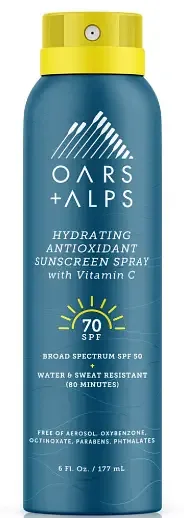 Oars + Alps Hydrating Antioxidant Sunscreen Spray SPF 70
