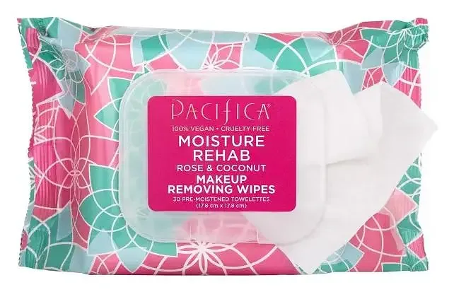 Pacifica Moisture Rehab Makeup Removing Wipes - Rose & Coconut