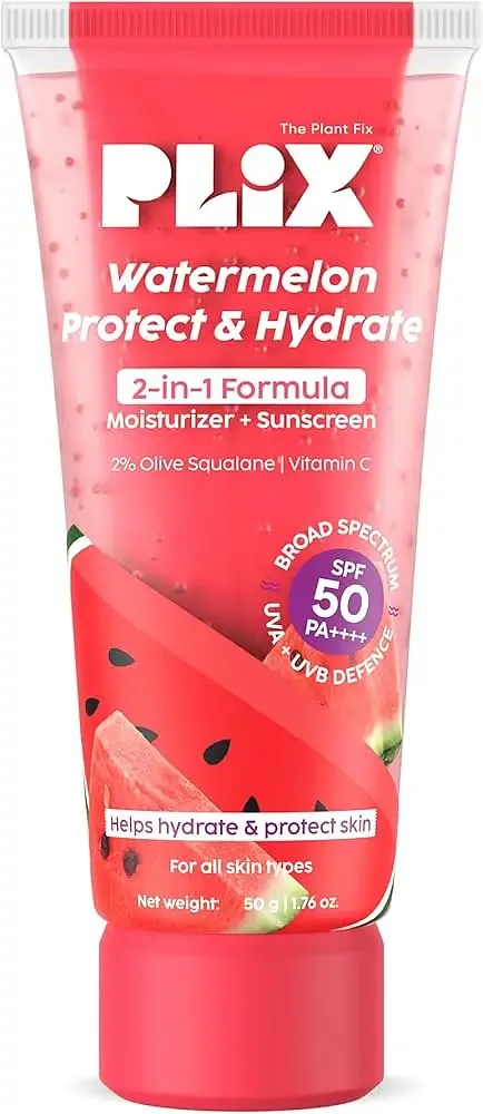 Plix Watermelon Protect & Hydrate 2-In-1 Formula Moisturizer + Sunscreen SPF 50 PA++++