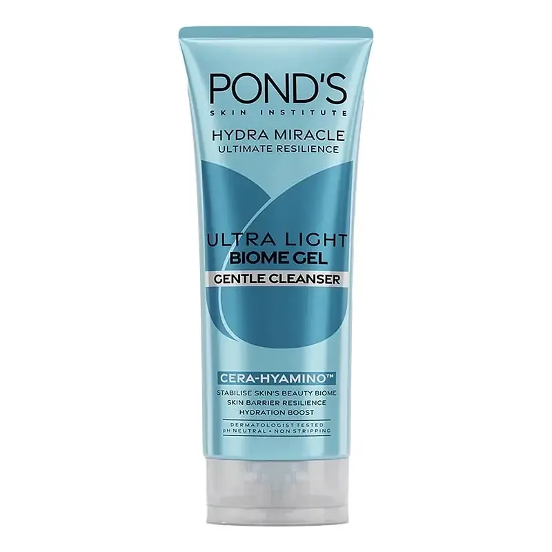 Pond's Hydra Miracle Ultra Light Biome Gel Gentle Cleanser Cera-Hyamino