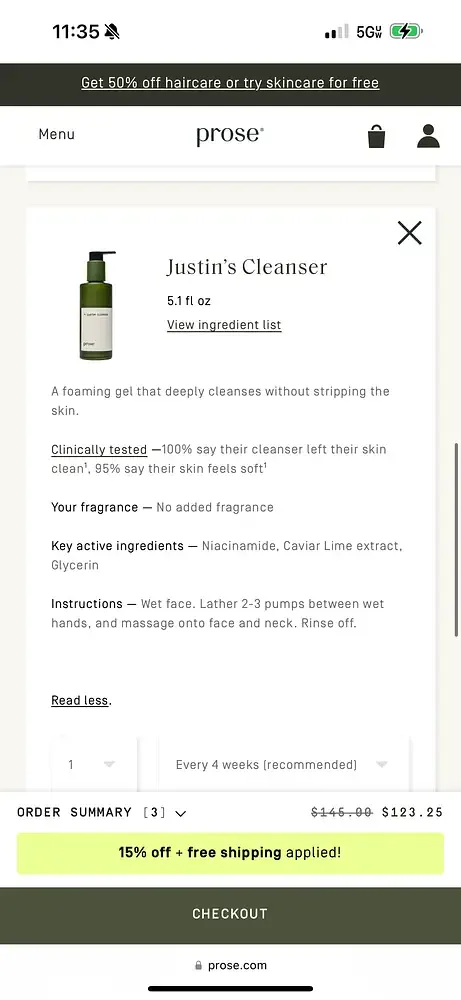 Prose Custom Cleanser