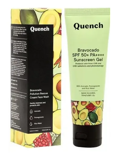 Quench Botanics Bravocado SPF 50+ PA++++ Sunscreen Gel