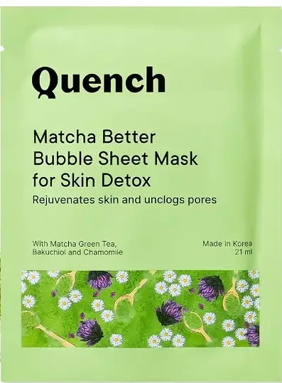 Quench Botanics Matcha Better Bubble Sheet Mask For Skin Detox