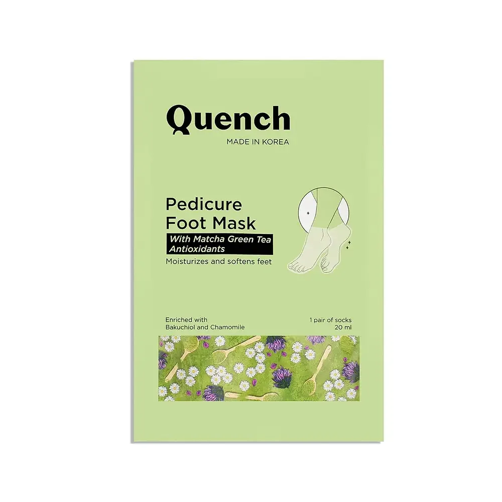 Quench Botanics Pedicure Foot Mask With Matcha Green Tea Antioxidants