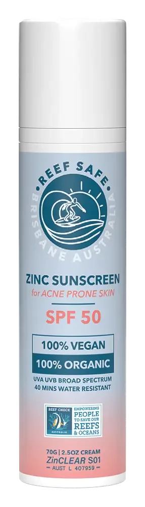 Reef Safe Zinc Sunscreen For Acne Prone Skin SPF 50