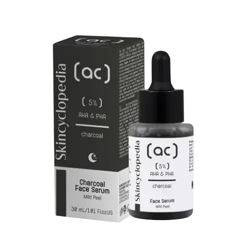 Skincyclopedia 5% AHA & PHA Charcoal Mild Peeling Face Serum