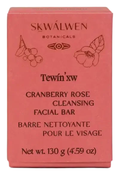 Skwalwen Botanicals Tewín’xw Cranberry Rose Cleansing Facial Bar