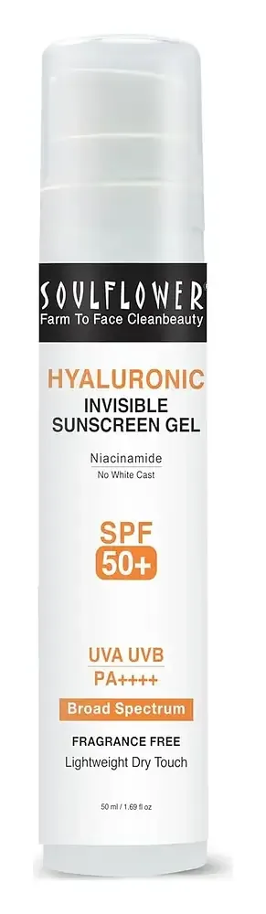 Soulflower Hyaluronic Invisible Sunscreen Gel SPF 50+