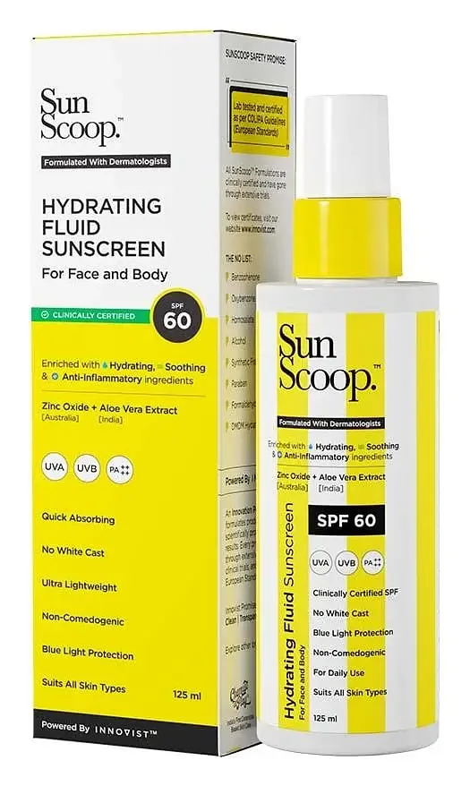 Sunscoop Hydrating Fluid Sunscreen For Face And Body SPF 60 PA++++