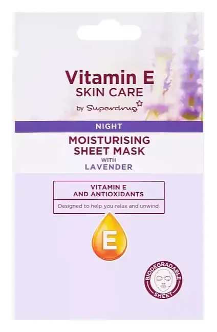 Superdrug Vitamin E Night Lavender Sheet Mask