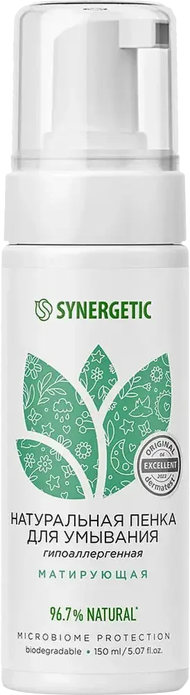Synergetic Натуральная пенка для умывания матирующая (Mattifying Foam Wash)