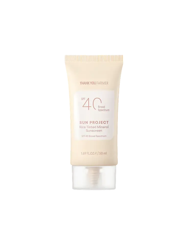 THANK YOU FARMER Sun Project Rice Tinted Mineral Sunscreen SPF 40