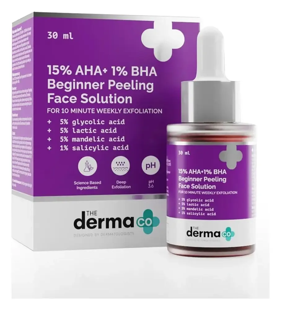 The Derma Co 15% AHA+1% BHA Beginner Face Peeling Solution