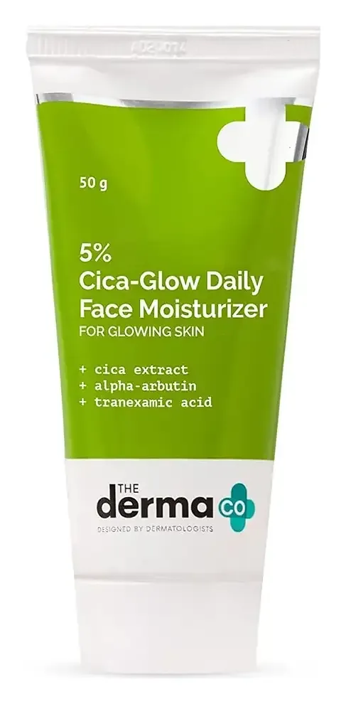 The Derma Co 5% Cica-Glow Daily Face Moisturizer with Alpha Arbutin & Tranexamic Acid