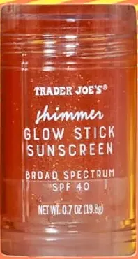 Trader Joe's Shimmer Glow Stick Sunscreen SPF 40