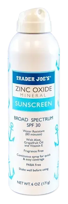 Trader Joe's Zinc Oxide Mineral Sunscreen Spray SPF 30