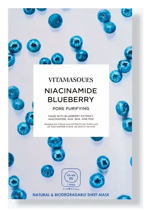 Vitamasques Niacinamide Blueberry, Pore Purifying