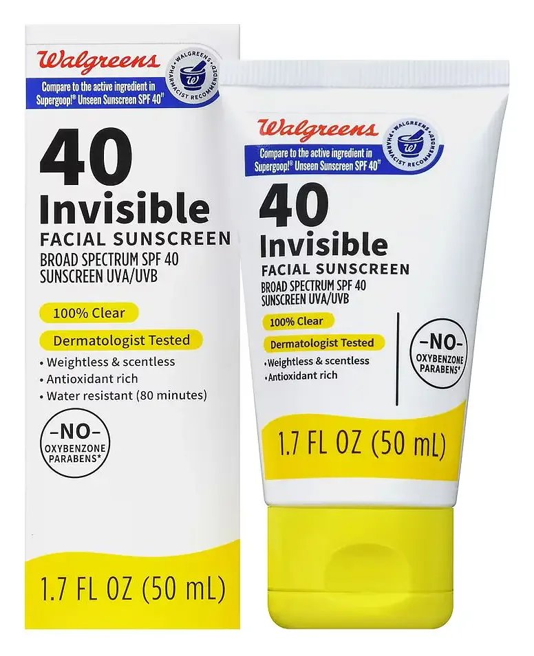 Walgreens Invisible Facial Sunscreen SPF 40