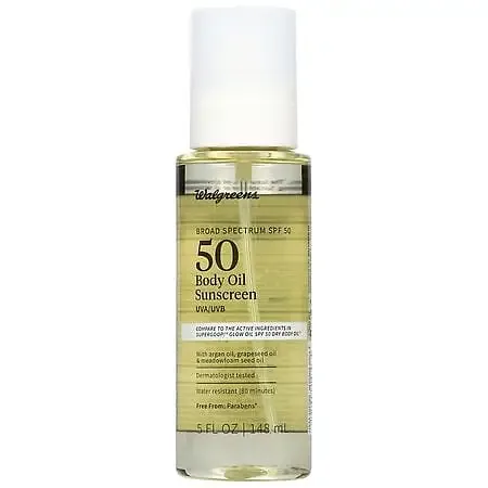 Walgreens Super Glow Body Oil Sunscreen SPF 50