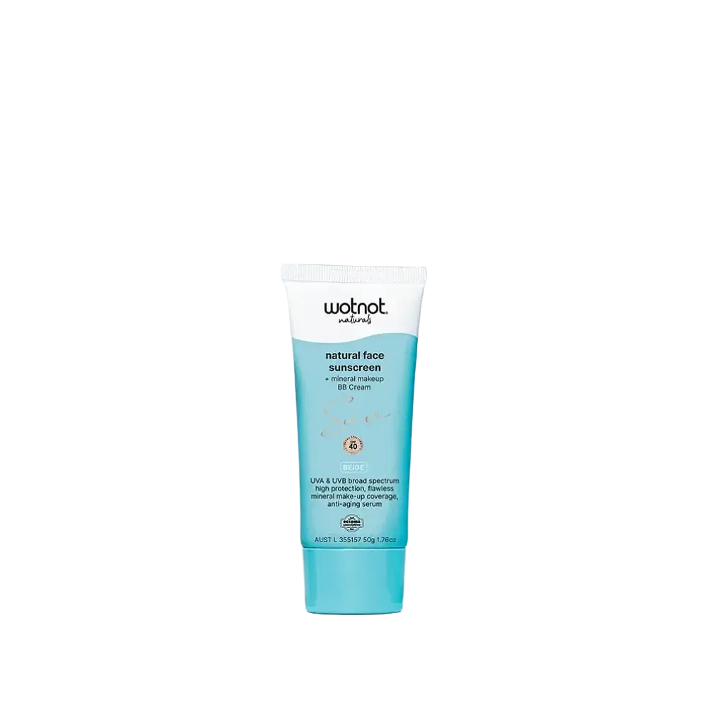 Wotnot Naturals Natural Face Sunscreen + Mineral Makeup BB Cream SPF 40
