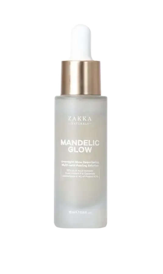 Zakka Naturals Serum AHA BHA Mandelic Glow Resurfacing Multi-Acid Peeling Solution